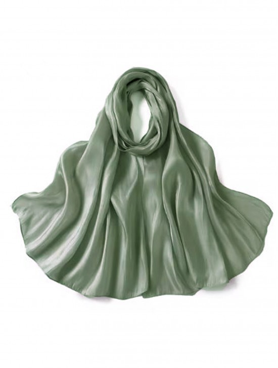 Solid Color Silk Feeling Scarf